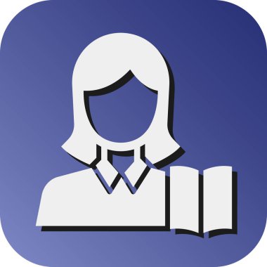 Kişisel ve Ticari Kullanım İçin Öğretmen Vektörü Glyph Gradyan Arkaplan Simgesi