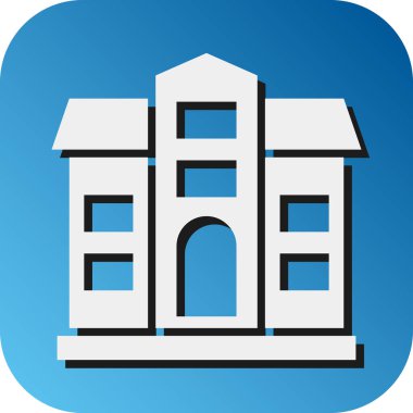 Kişisel ve Ticari Kullanım İçin Okul Vektörü Glyph Gradyan Arkaplan Simgesi