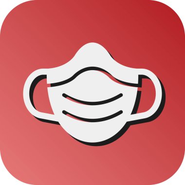 Kişisel ve Ticari Kullanım için Yüz Maskesi Vektörü Glyph Gradyan Arkaplan Simgesi