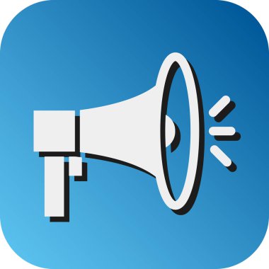 Kişisel ve Ticari Kullanım İçin Megafon Vektör Gradyan Arkaplan Simgesi