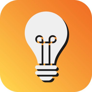 Kişisel ve ticari kullanım için Ampul Vektörü Glyph Gradyan Arkaplan Simgesi