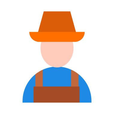 Çiftçi Vektör Düz Simgesi Kişisel ve Ticari Kullanım