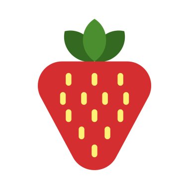 Kişisel ve Ticari Kullanım İçin Çilek Vektörü Düz Simgesi