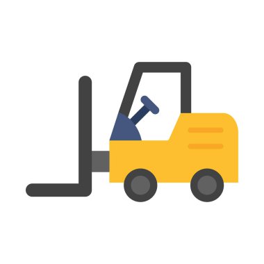 Kişisel ve ticari kullanım için Forklift Vektör Düz Simgesi
