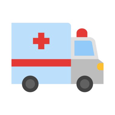 Kişisel ve Ticari Kullanım İçin Ambulans Vektörü Düz Simgesi