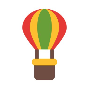 Kişisel ve ticari kullanım için Sıcak Hava Balonu Vektör Düz Simgesi