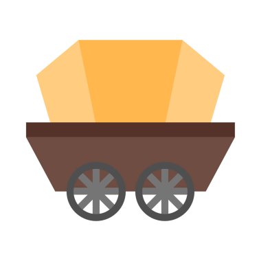 Kişisel ve Ticari Kullanım İçin Vagon Vektörü Düz Simgesi