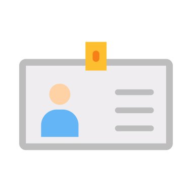 Kişisel ve Ticari Kullanım için Kimlik Kartı Vektörü Düz Simgesi