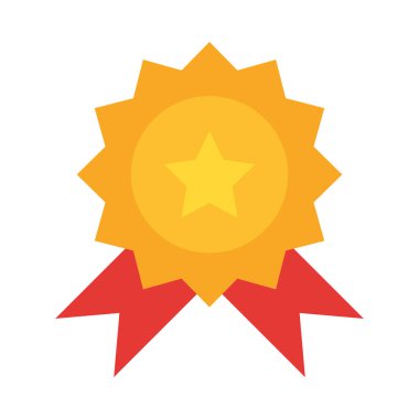 Kişisel ve Ticari Kullanım İçin Madalya Vektörü Düz Simgesi