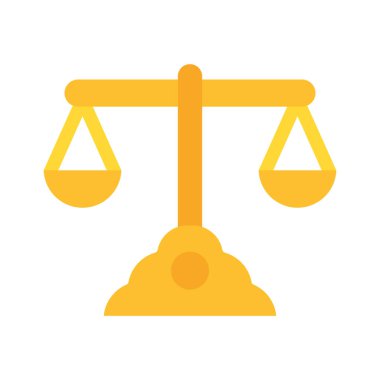 Kişisel ve Ticari Kullanım İçin Hukuk Vektörü Düz Simgesi