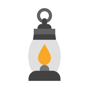 Kişisel ve Ticari Kullanım İçin Gaz Lambası Vektörü Düz Simgesi