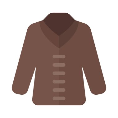 Kişisel ve ticari kullanım için Palto Vektörü Düz Simgesi