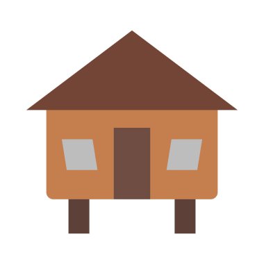 Kişisel ve Ticari Kullanım İçin Kulübe Vektörü Düz Simgesi