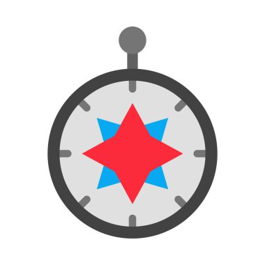 Kişisel ve Ticari Kullanım İçin Pusula Vektörü Düz Simgesi