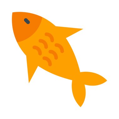 Kişisel ve Ticari Kullanım İçin Balık Vektörü Düz Simgesi