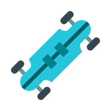 Kişisel ve ticari kullanım için Longboard Vektör Düz Simgesi