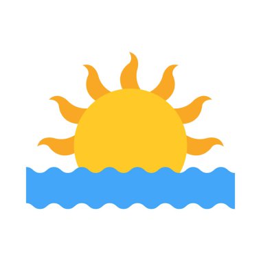Kişisel ve Ticari Kullanım İçin Sunset Vektör Düz Simgesi