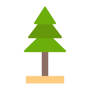 Kişisel ve Ticari Kullanım İçin Ağaç Vektörü Düz Simgesi
