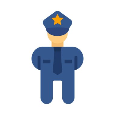 Kişisel ve Ticari Kullanım İçin Polis Vektörü Düz Simgesi