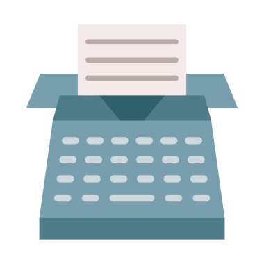 Kişisel ve Ticari Kullanım İçin Daktilo Vektörü Düz Simgesi