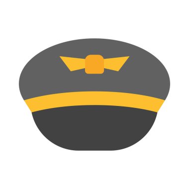 Kişisel ve ticari kullanım için Pilot Şapka Vektörü Düz Simgesi