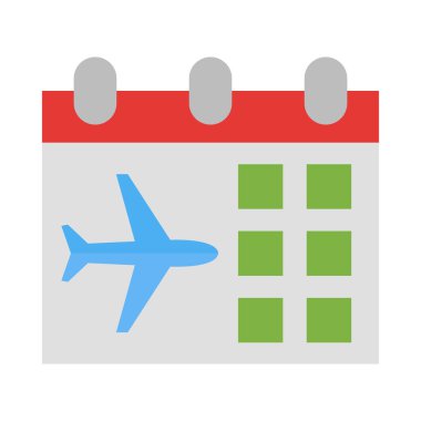 Kişisel ve ticari kullanım için Uçuş Tarihi Vektörü Düz Simgesi