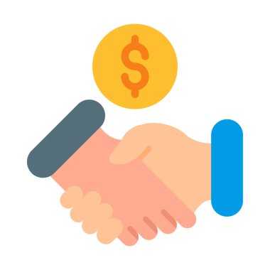 Kişisel ve Ticari Kullanım için Anlaşma Vektörü Düz Simgesi