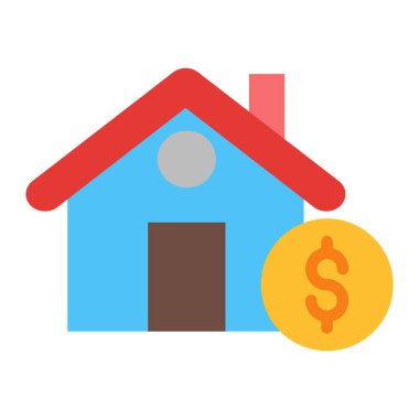 Kişisel ve ticari kullanım için Ev Kredisi Vektörü Düz Simgesi