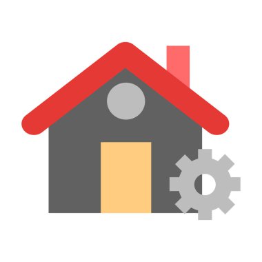 Kişisel ve ticari kullanım için Ev Ayarlama Vektörü Düz Simgesi