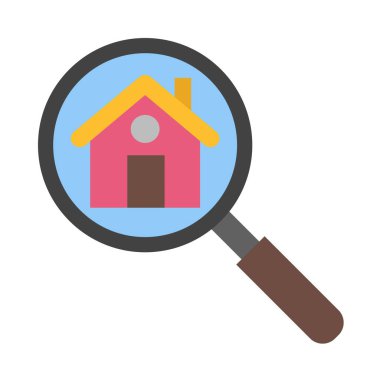 Kişisel ve Ticari Kullanım İçin Ev Teftiş Vektörü Düz Simgesi