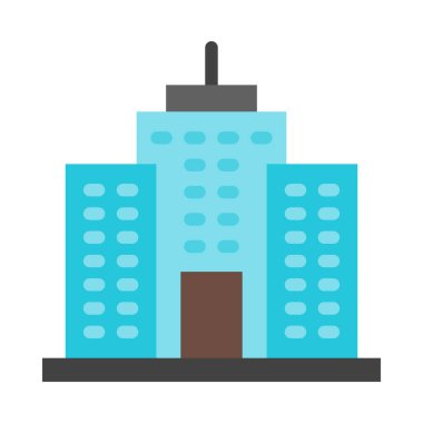 Kişisel ve Ticari Kullanım İçin Gökdelenler Vektör Düz Simgesi