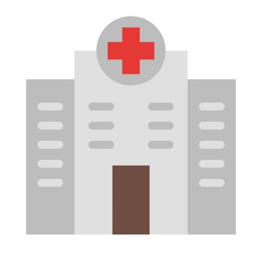 Kişisel ve Ticari Kullanım İçin Hastane Vektörü Düz Simgesi