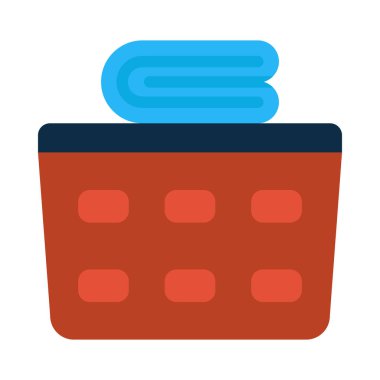 Kişisel ve Ticari Kullanım İçin Çamaşır Sepeti Vektörü Düz Simgesi