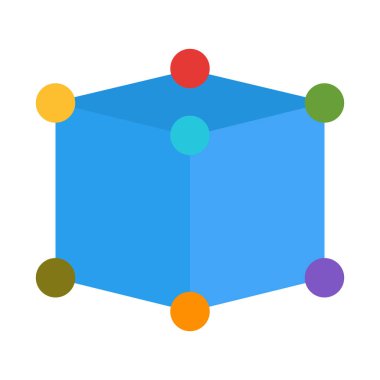 Kişisel ve Ticari Kullanım İçin Küp Vektörü Düz Simgesi