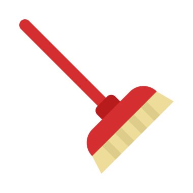 Kişisel ve Ticari Kullanım için Süpürge Vektörü Düz Simgesi