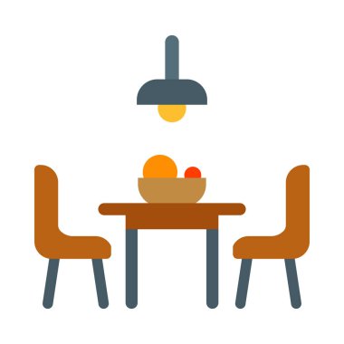 Kişisel ve Ticari Kullanım İçin Yemek Odası Vektör Düz Simgesi