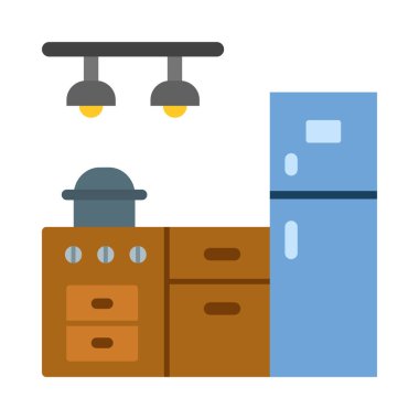 Kişisel ve Ticari Kullanım İçin Mutfak Vektörü Düz Simgesi