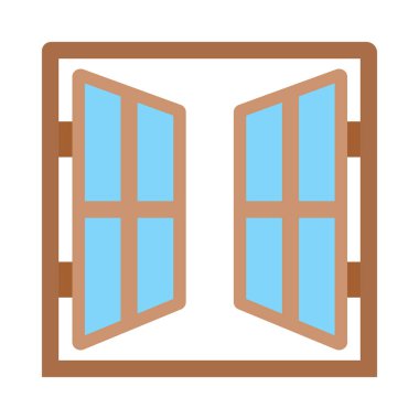 Kişisel ve Ticari Kullanım için Pencere Vektörü Düz Simgesi