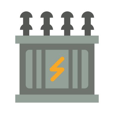 Kişisel ve ticari kullanım için Güç Transformatörü Düz Simgesi