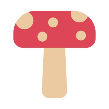 Kişisel ve Ticari Kullanım İçin Mantar Vektörü Düz Simgesi