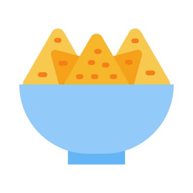 Kişisel ve ticari kullanım için Nachos Vektör Düz Simgesi
