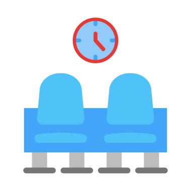 Kişisel ve ticari kullanım için Bekleme Odası Vektör Düz Simgesi
