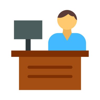 Kişisel ve Ticari Kullanım İçin Resepsiyon Vektörü Düz Simgesi