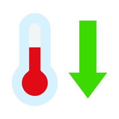 Kişisel ve ticari kullanım için Termometre Vektör Düz Simgesi