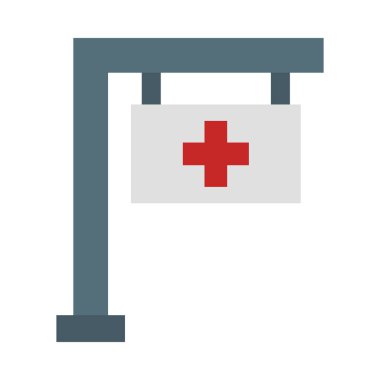 Hospital Sign Vector Flat Icon For Personal And Commercial Use