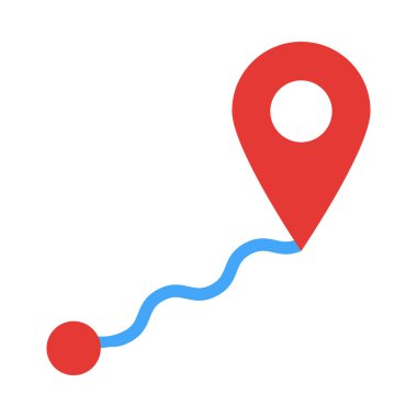 Kişisel ve ticari kullanım için Rota Vektörü Düz Simgesi