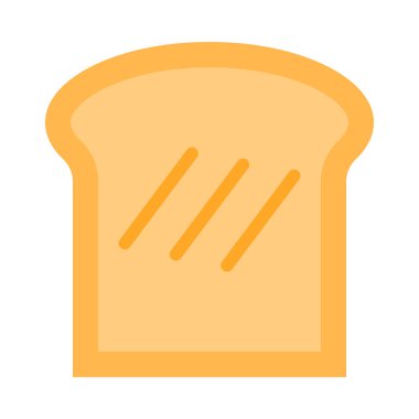 Kişisel ve Ticari Kullanım için Ekmek Vektörü Düz Simgesi