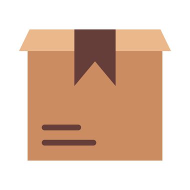 Kişisel ve Ticari Kullanım İçin Teslimat Kutusu Vektörü Düz Simgesi