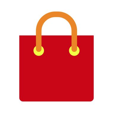 Kişisel ve Ticari Kullanım İçin Alışveriş Torbası Vektörü Düz Simgesi