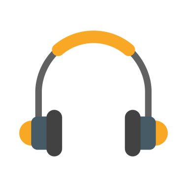 Kişisel ve ticari kullanım için Kulaklıklar Vektör Düz Simgesi